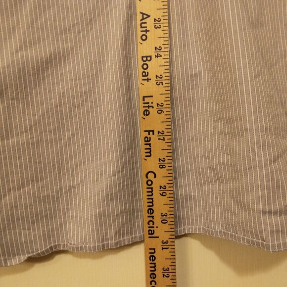 Hickey Freeman dress shirt L Large 16-16.5 32-33 blue Stripe button long sleeve - Picture 5 of 9